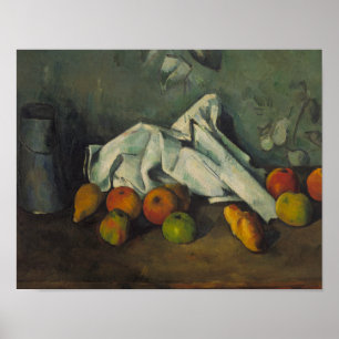 Poster Paul Cezanne - Lait canne et pommes