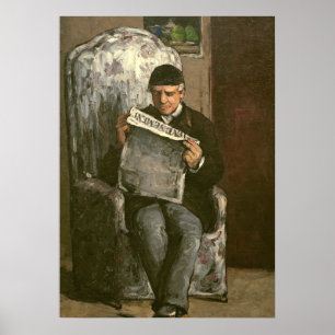 Poster Paul Cezanne   le père de l'artiste, lisant le "v�