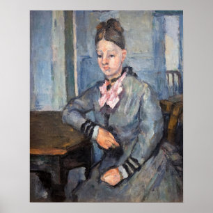 Poster Paul Cezanne - Madame Cezanne appuyée sur une tabl