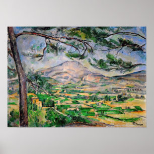 Poster Paul Cezanne - Mont Sainte-Victoire and Large Pine
