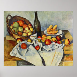 Poster Paul Cezanne - Panier de pommes à vie morte Imprim