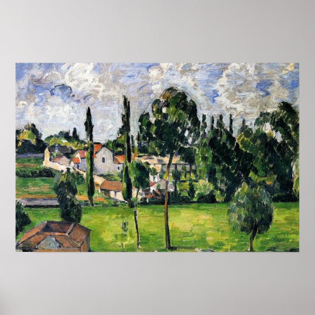 Poster Paul Cezanne - Paysage avec ligne d'eau, (Devant)