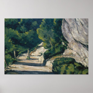 Poster Paul Cezanne - Paysage. Route des arbres à Rocky