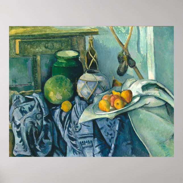 Poster Paul Cezanne Still Life Ginger Jar et Eggplant (Devant)
