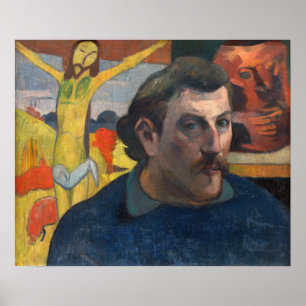 Poster Paul Gauguin - Autoportrait avec Christ Jaune
