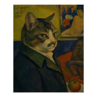 Poster Paul Gauguin Autoportrait Vol. 2 en chat