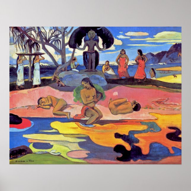 Poster Paul Gauguin - Jour des Dieux - Peinture des Beaux (Devant)