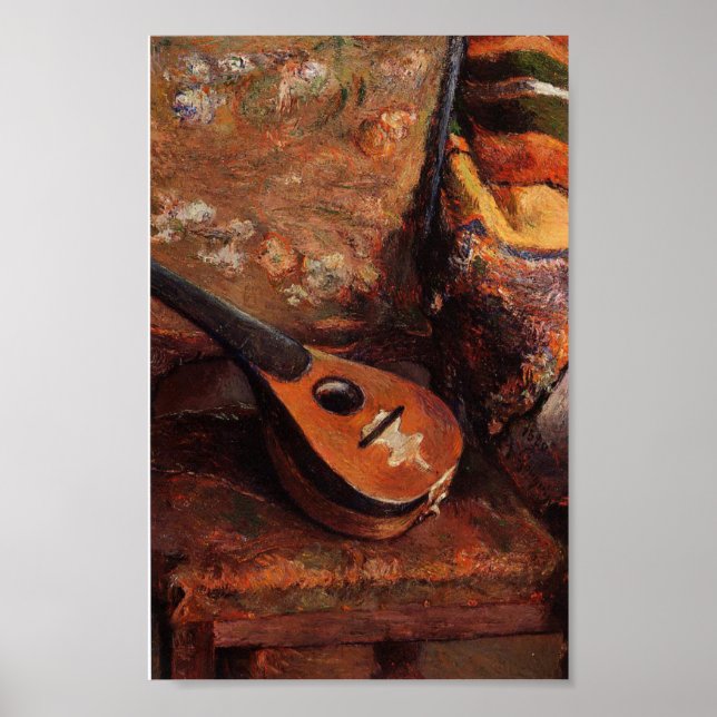 Poster Paul Gauguin Mandolin Vintage sur une chaise (Devant)
