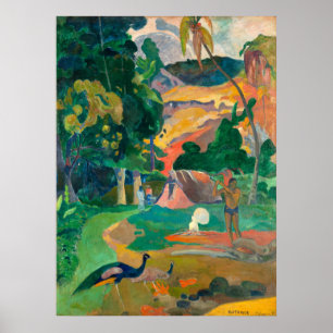 Poster Paul Gauguin Matamoe, Paysage avec Peacocks