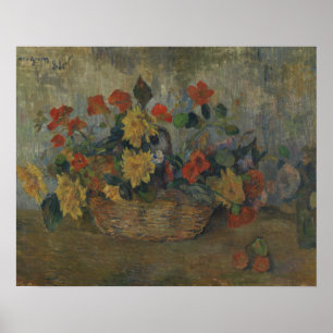 Poster Paul Gauguin - Nasturtiums and Dahlias