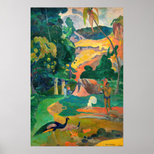 Poster Paul Gauguin - Paysage aux paons / Matamoe