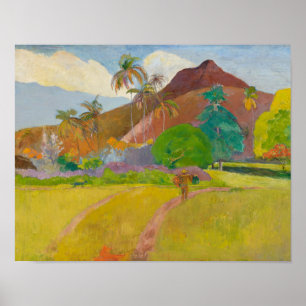 Poster Paul Gauguin - paysage de Tahitian