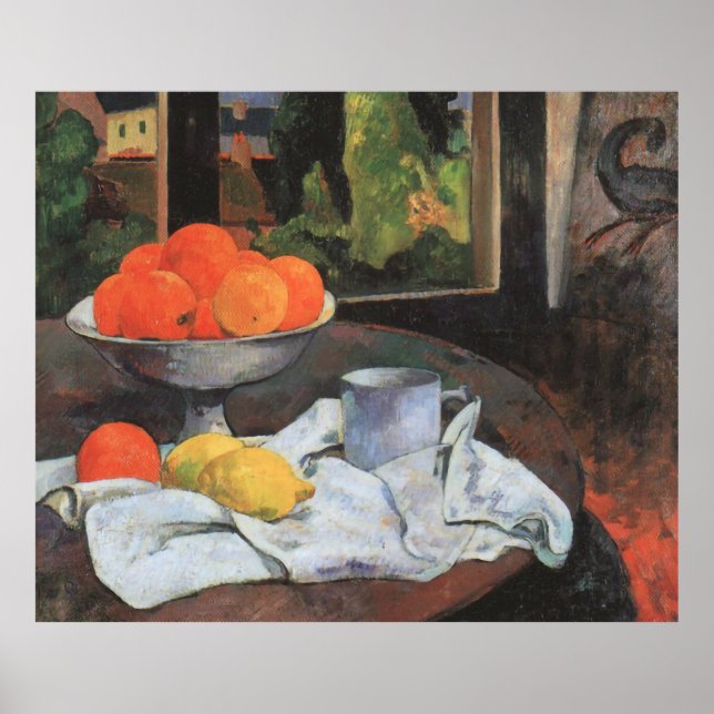 Poster Paul Gauguin Une vie morte au bol de fruits (Devant)
