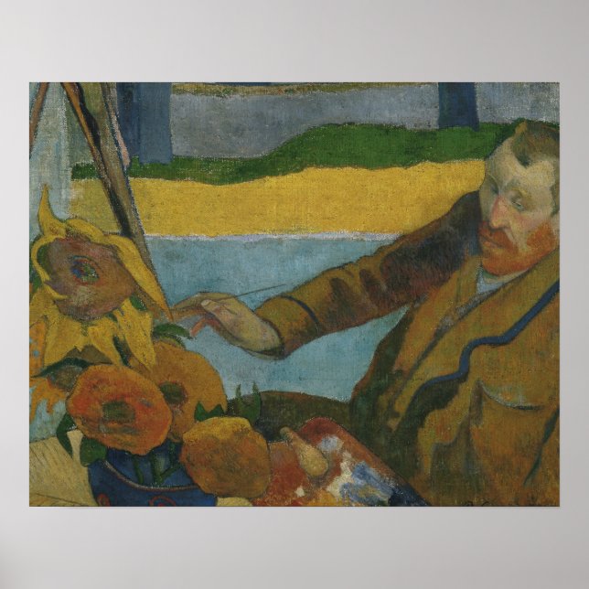 Poster Paul Gauguin -Vincent van Gogh Peinture tournesols (Devant)