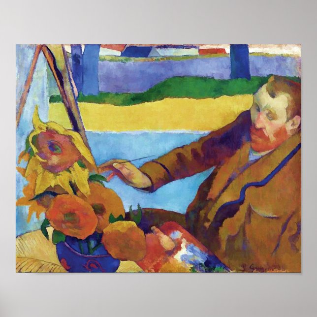 Poster Paul Gauguin Vincent van Gogh Peinture tournesols (Devant)