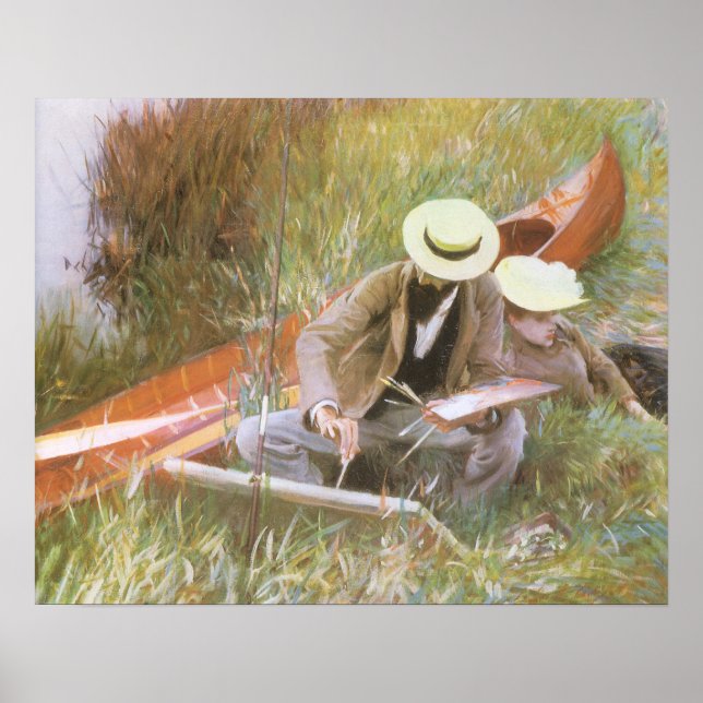 Poster Paul Helleu Sketting with His Wife par JS Sargent (Devant)