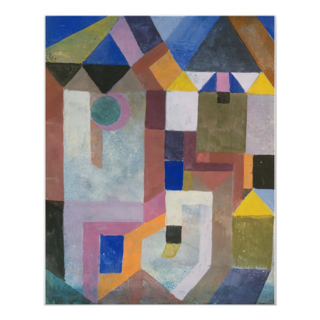 Poster Paul Klee Architecture colorée (Devant)