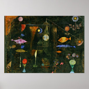 Poster Paul Klee art: Fish Magic, famous Klee painting