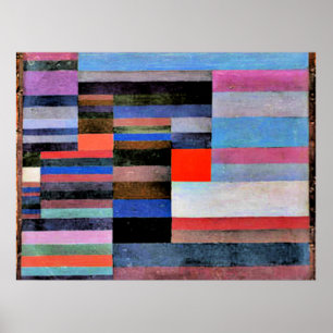 Poster Paul Klee artwork, Fire in the Evening