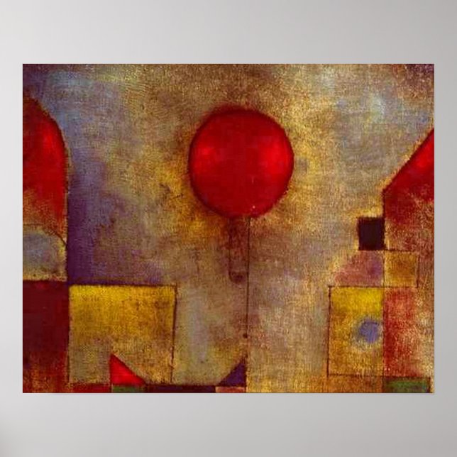 Poster Paul Klee Ballons rouges Art coloré Abstrait (Devant)