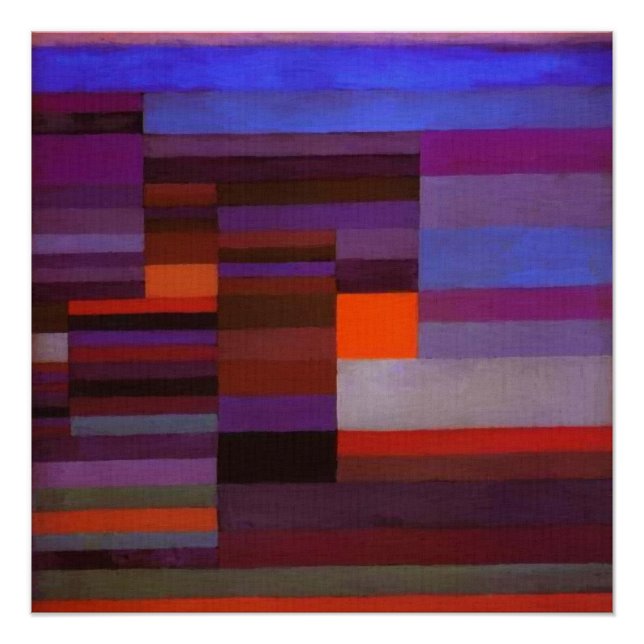 Poster Paul Klee Fire Le Soir Art Abstrait (Devant)