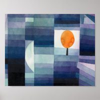 Paul Klee Harbinger d'automne. art bleu vintage