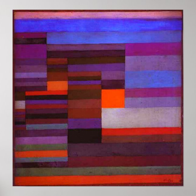 Poster Paul Klee Incendie dans l'affiche du soir (Devant)