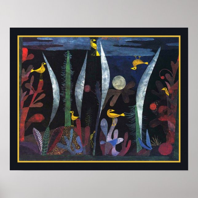 Poster Paul Klee "Paysage aux oiseaux jaunes" ca. 1923 (Devant)