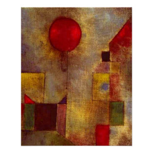 Poster Paul Klee Red Balloon Abstrait Art Coloré