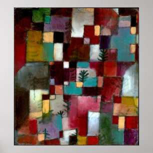 Poster Paul Klee Red Green et rythmes violet-jaune