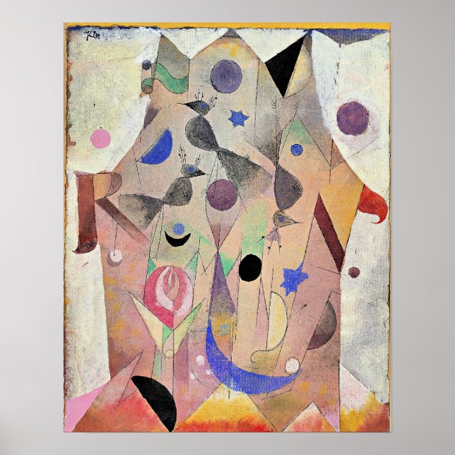 Poster Paul Klee - Rossignols persans, (Devant)