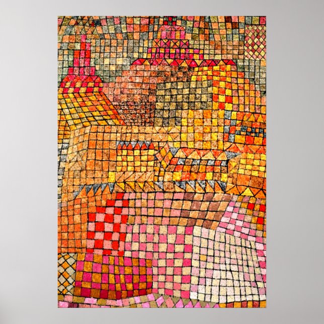 Poster Paul Klee - Town Castle Kr. (Devant)