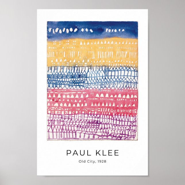 Poster Paul Klee, Vieille Ville, 1928 - Art Abstrait colo (Devant)