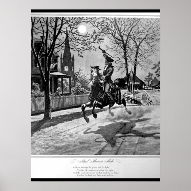Poster Paul Revere's Ride. Image 1775_Guerre (Devant)