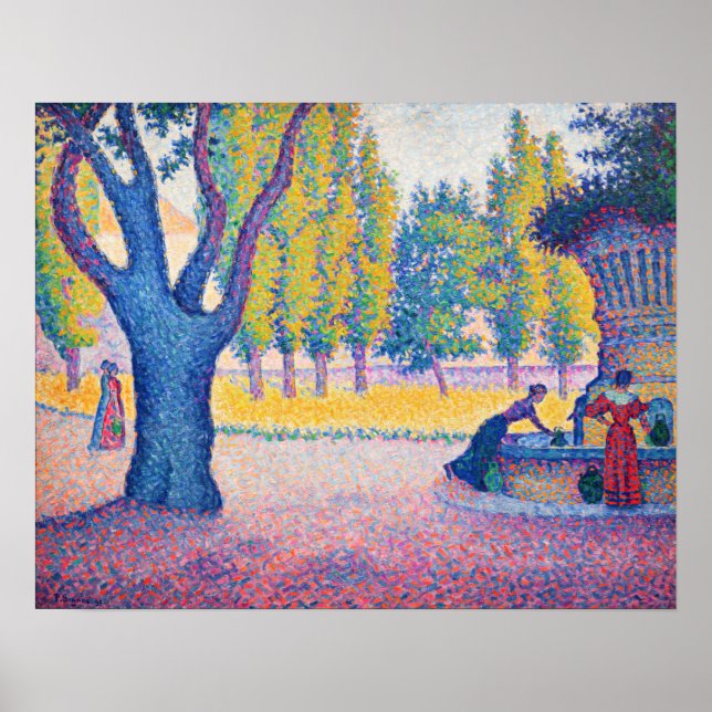 Poster Paul Signac - Fontaine des Lices, Saint-Tropez (Devant)