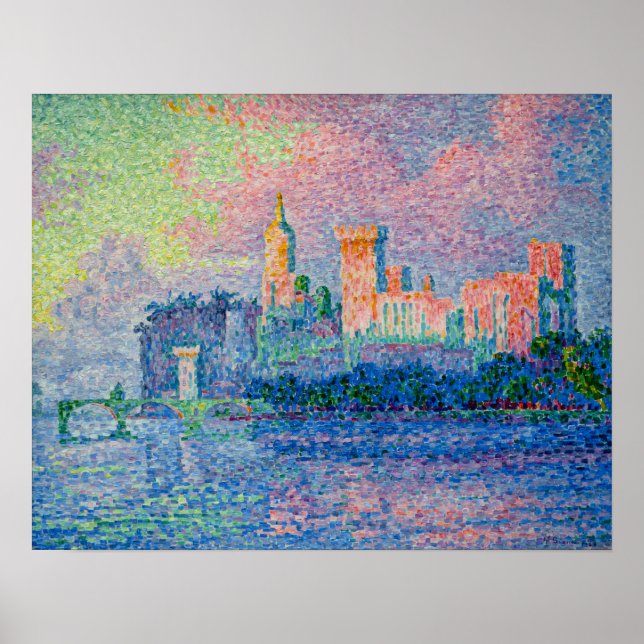 Poster Paul Signac - Le Palais Pape, Avignon (Devant)