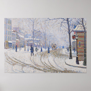 Poster Paul Signac - Neige, Boulevard de Clichy, Paris