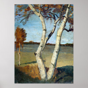 Poster Paula Modersohn-Becker Birch Tree in a Landscape