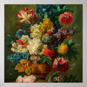 Poster Paulus Theodorus Van Bruxelles - fleurs dans un