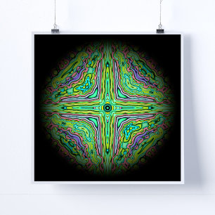 Poster paupière psychédélique d'un enfer coloré v1