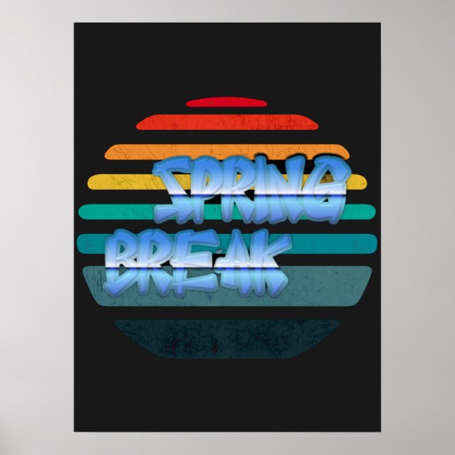 Poster Pause printemps vintage (Devant)