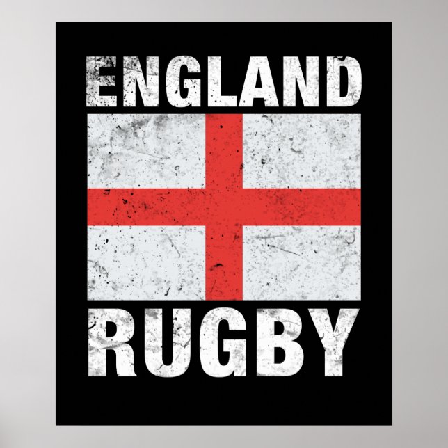 Poster Pavillon anglais de rugby à XV (Devant)