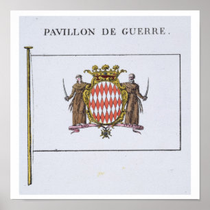 Poster Pavillon de Guerre, détail des drapeaux du Monaco
