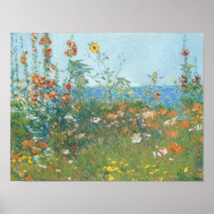 Poster Pavots de Hassam les ", île des bancs" sans