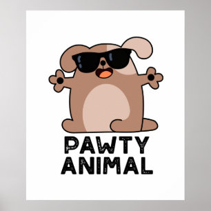 Poster Pawty Animal Funny Party Chien Pun