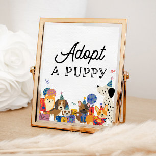 Poster Pawty Dog Party Adopte Une Adoption De Chiot