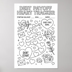 Poster Payement de la dette lunaire Valentine's Heart Tra