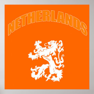 Poster Pays-Bas Lion 2010 football néerlandais Leeuw cade