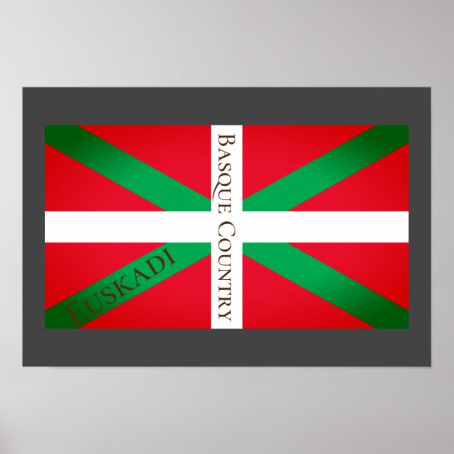 Poster Pays basque d'Euskadi Drapeau artistique (Devant)