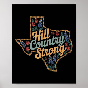 Poster Pays collinaire du Texas 2025 Texas Strong Rétro M